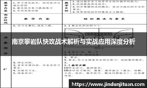 南京攀岩队快攻战术解析与实战应用深度分析